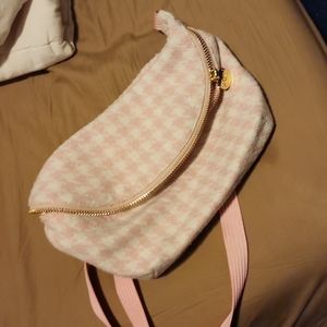 stoney clover lane Jumbo fanny pack- Pink Houndstooth